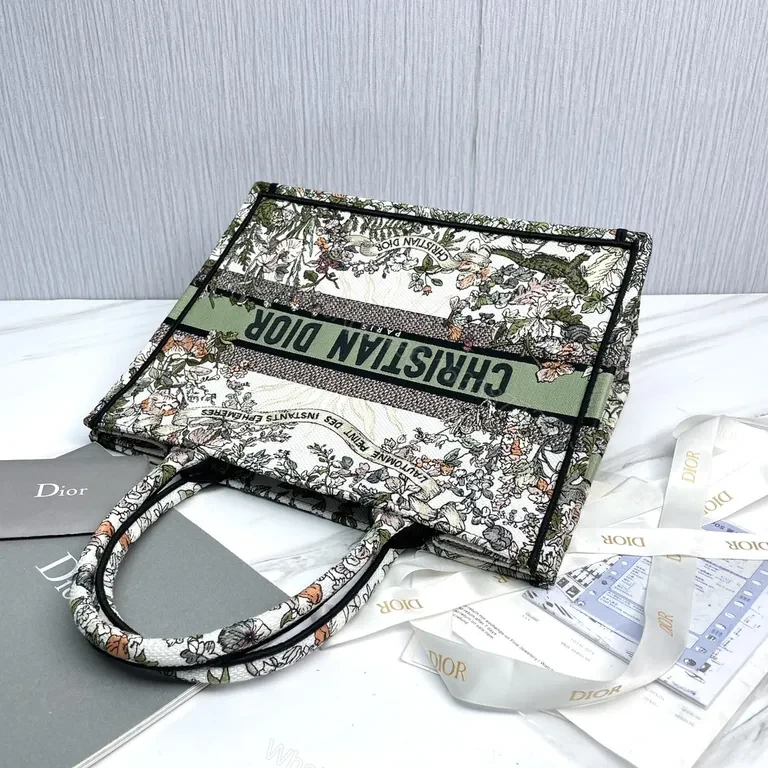 View 9 of Statement Floral Tote with Bold Dior Strips â€“ Everyday Luxury Tote