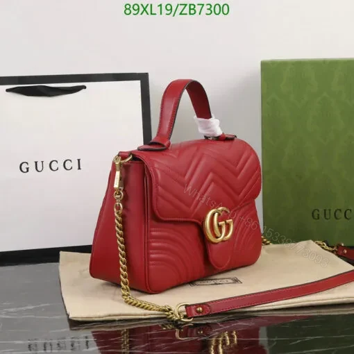 View 5 of Red Gucci Knockoff Leather Shoulder bag LMT982
