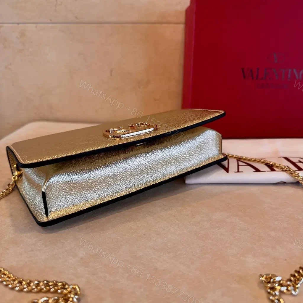 View 8 of Metallic Shine Crossbody in Luxe Style - Compact Night Bag