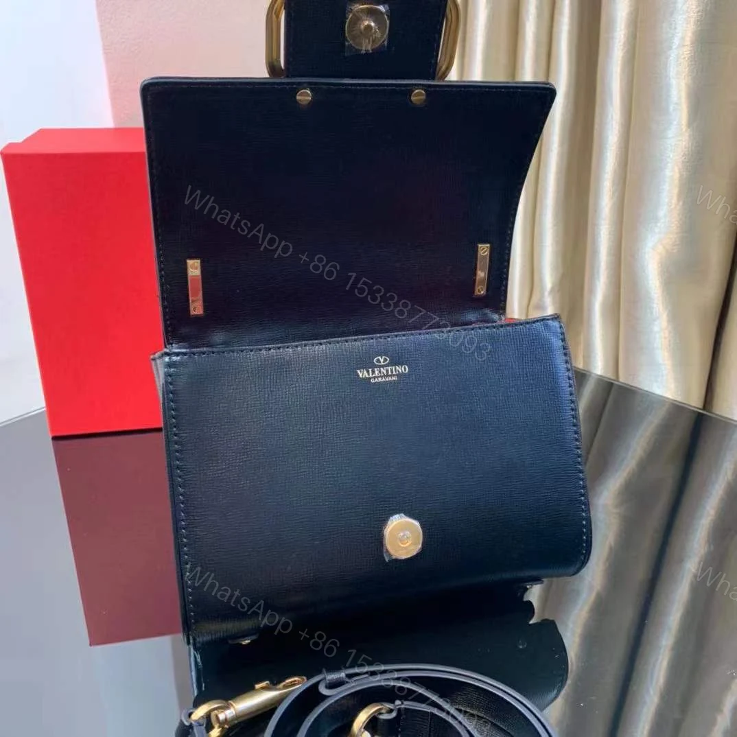 View 2 of VALENTINO STUD SIGN GRAINY CALFSKIN SHOULDER BAG IN BLACK 2W2B0J96CPD0NO
