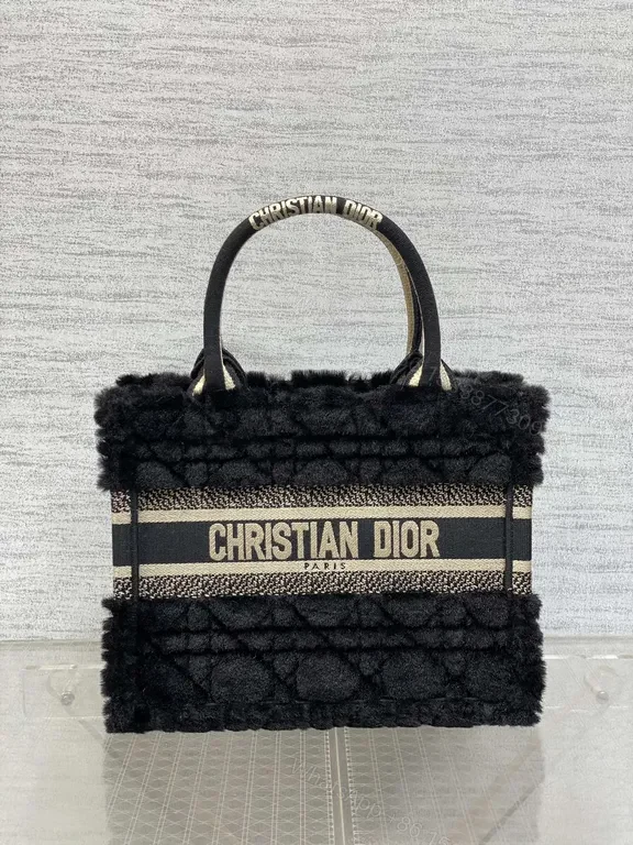 Cozy Shearling Dior Band Compact Luxury Bag — view 3