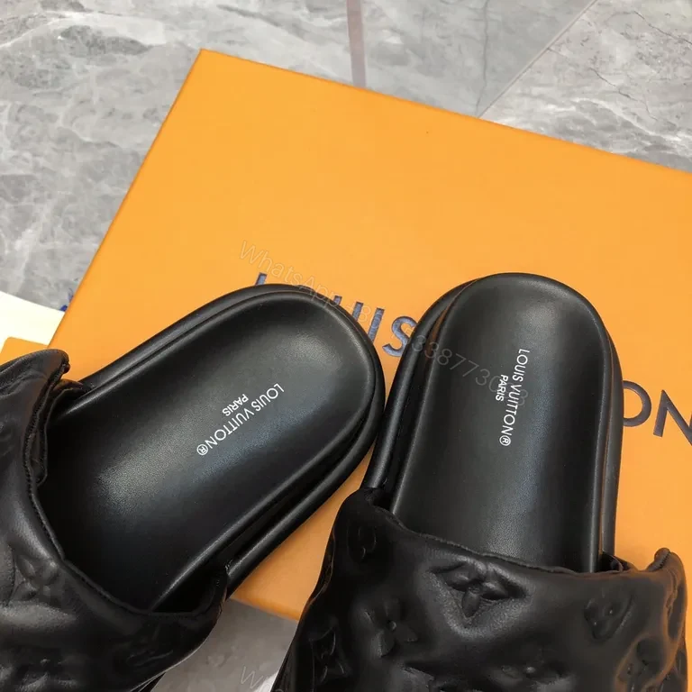 View 9 of Monogrammed Leather Slides: Discreet Luxe, All-Day Comfort