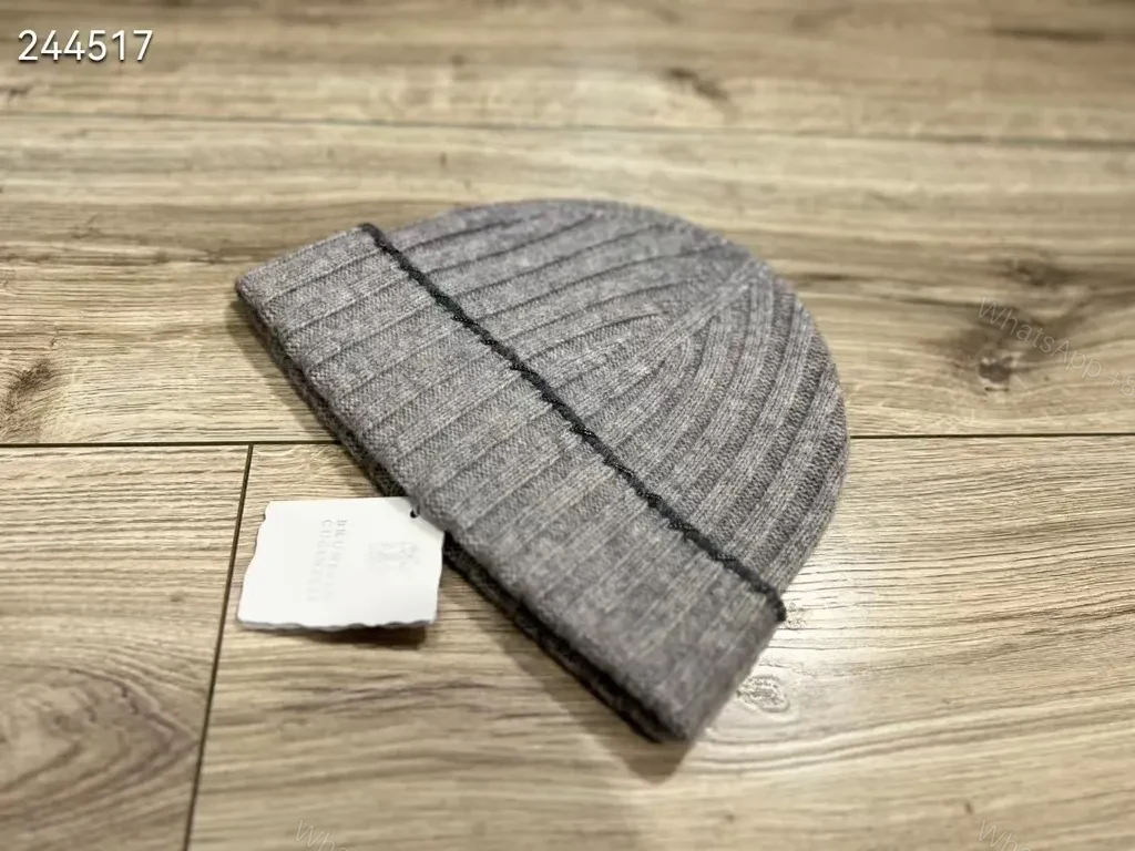 View 6 of Taupe Knit Beanie: Premium Ribbed Warmth, Unisex Style