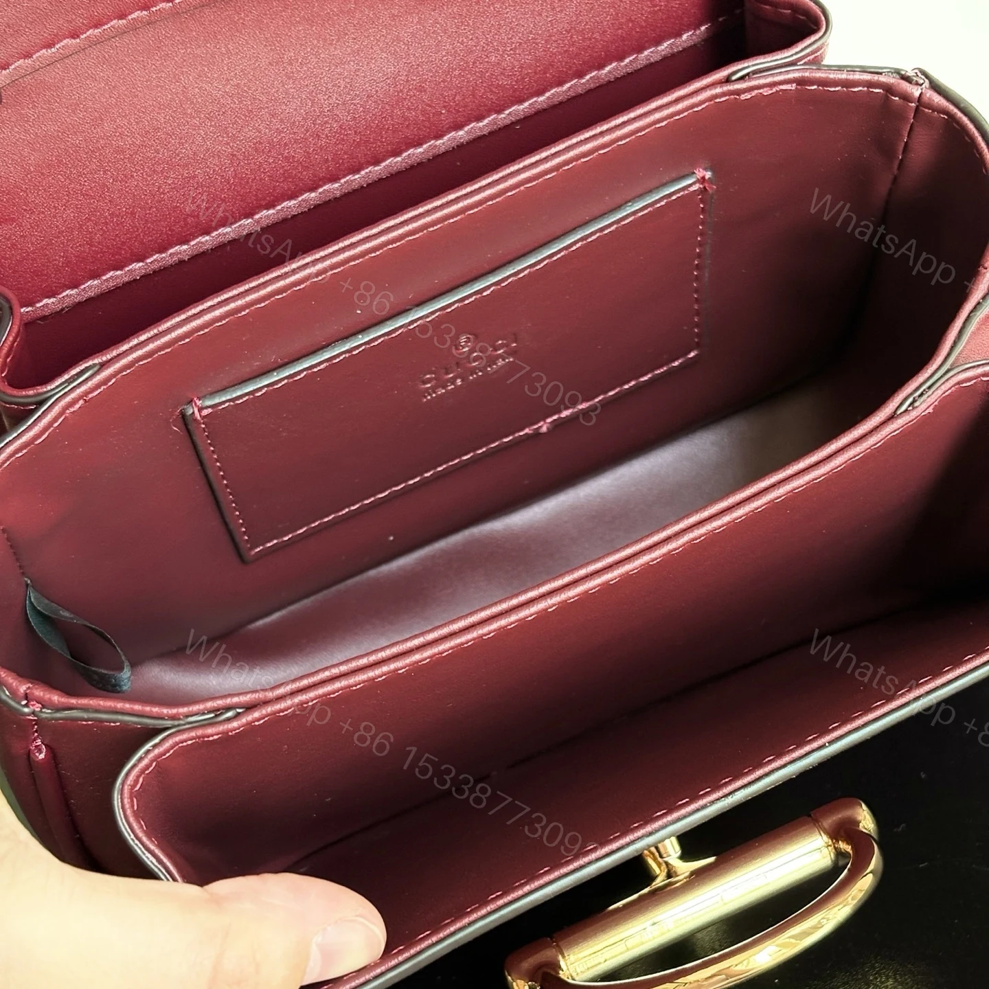View 5 of Gucci Siena Small Top Handle Bag Burgundy 19Cm