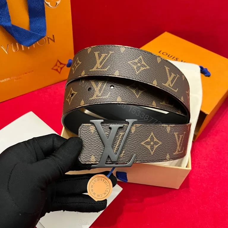 View 6 of Monogram LV Belt: Matte Buckle, Premium Leather Edge