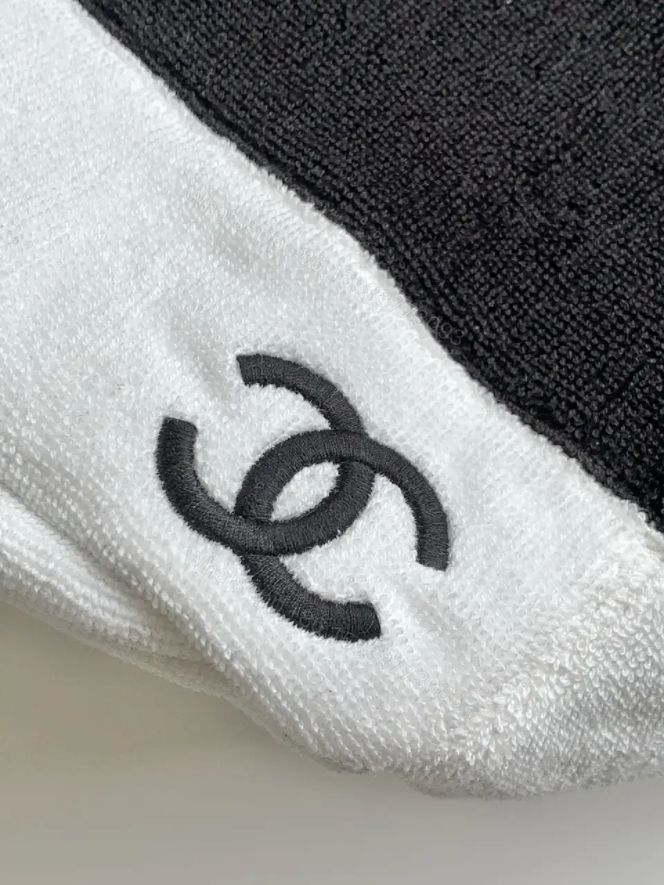View 7 of Black Fabric Casual Tote Chanel Logo Tote Bag