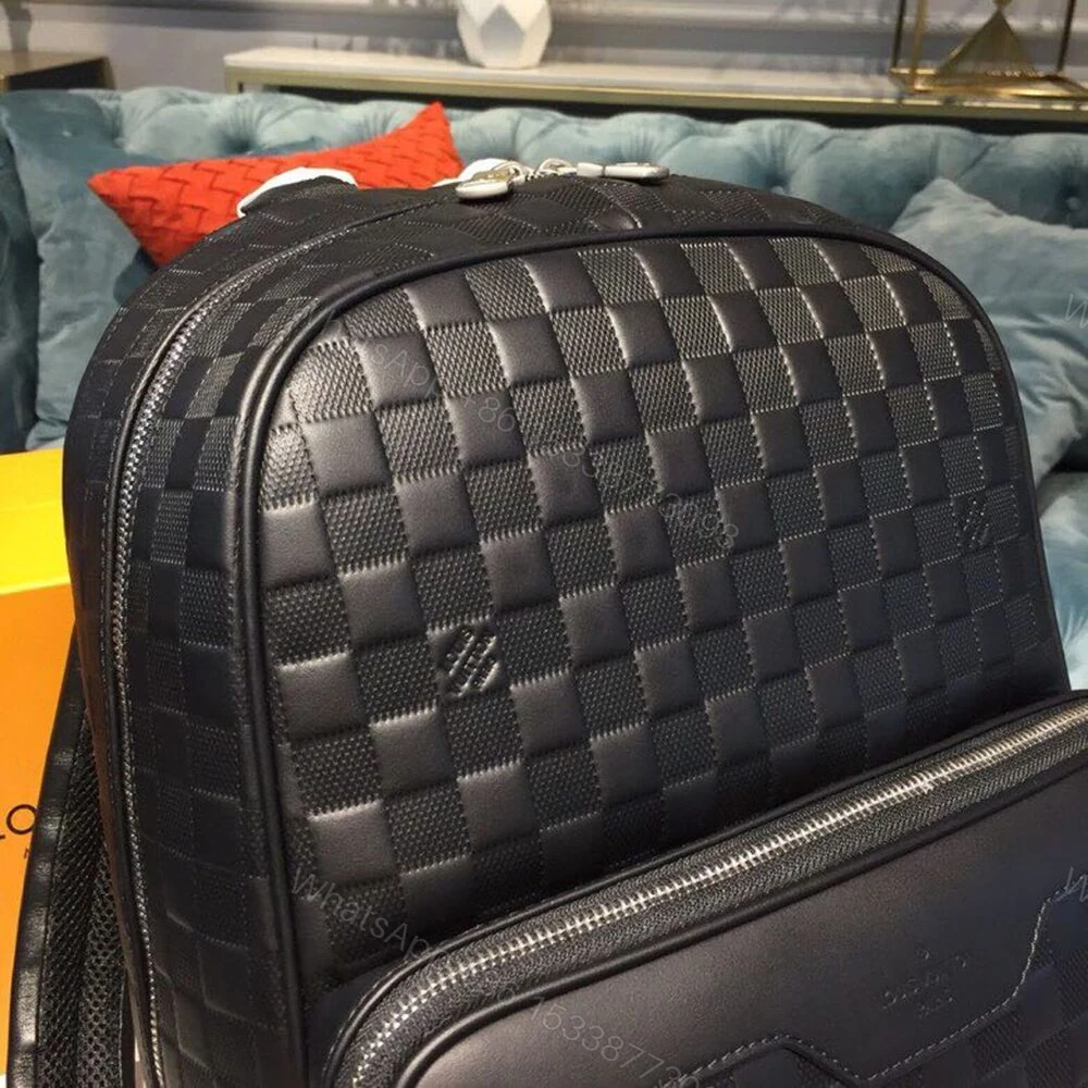 View 7 of Louis Vuitton Campus Backpack Damier Infini Onyx Silver 39Cm LV N40306