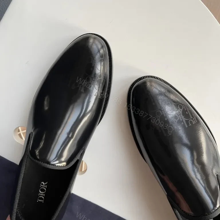 View 2 of Glossy Patent Leather Slip-Ons: Dior Signature Loafers