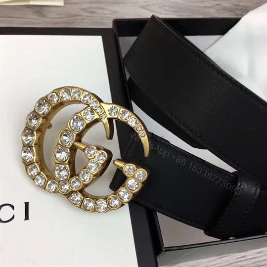 View 3 of GUCCI BLACK FAUX PEARL-EMBELLISHED LEATHER BELT – B44