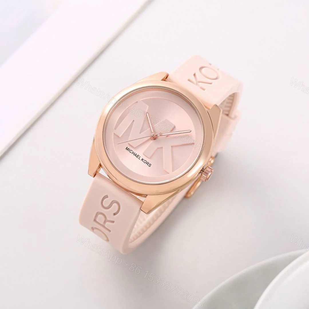 First Copy Michael Kors Runway Rose Gold Pink Silicone Women’s Analog Watch — view 1