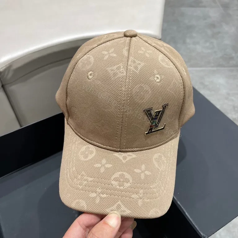 View 8 of Monogram Canvas Cap: Luxe LV-Style Hardware, Neutral Beiges Premium Baseball Cap
