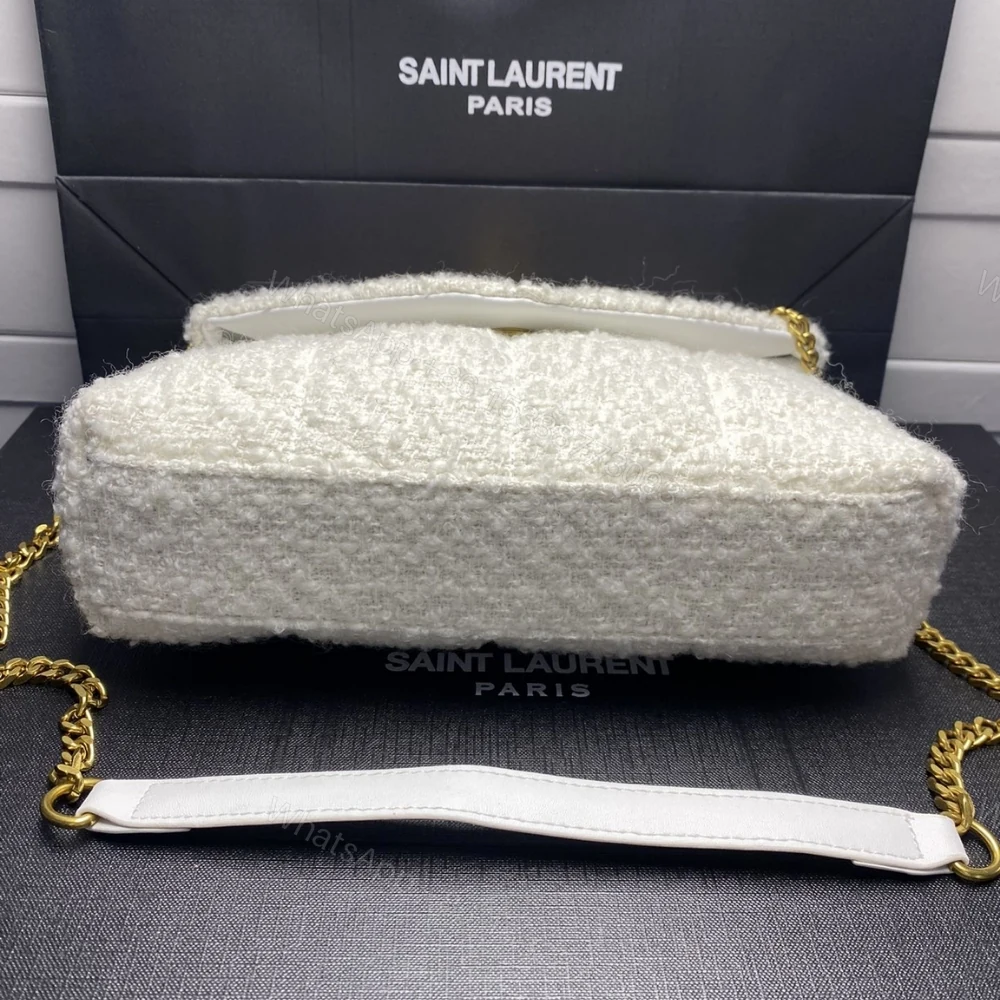 View 6 of Saint Laurent Small Loulou Boucle Bag White 23Cm