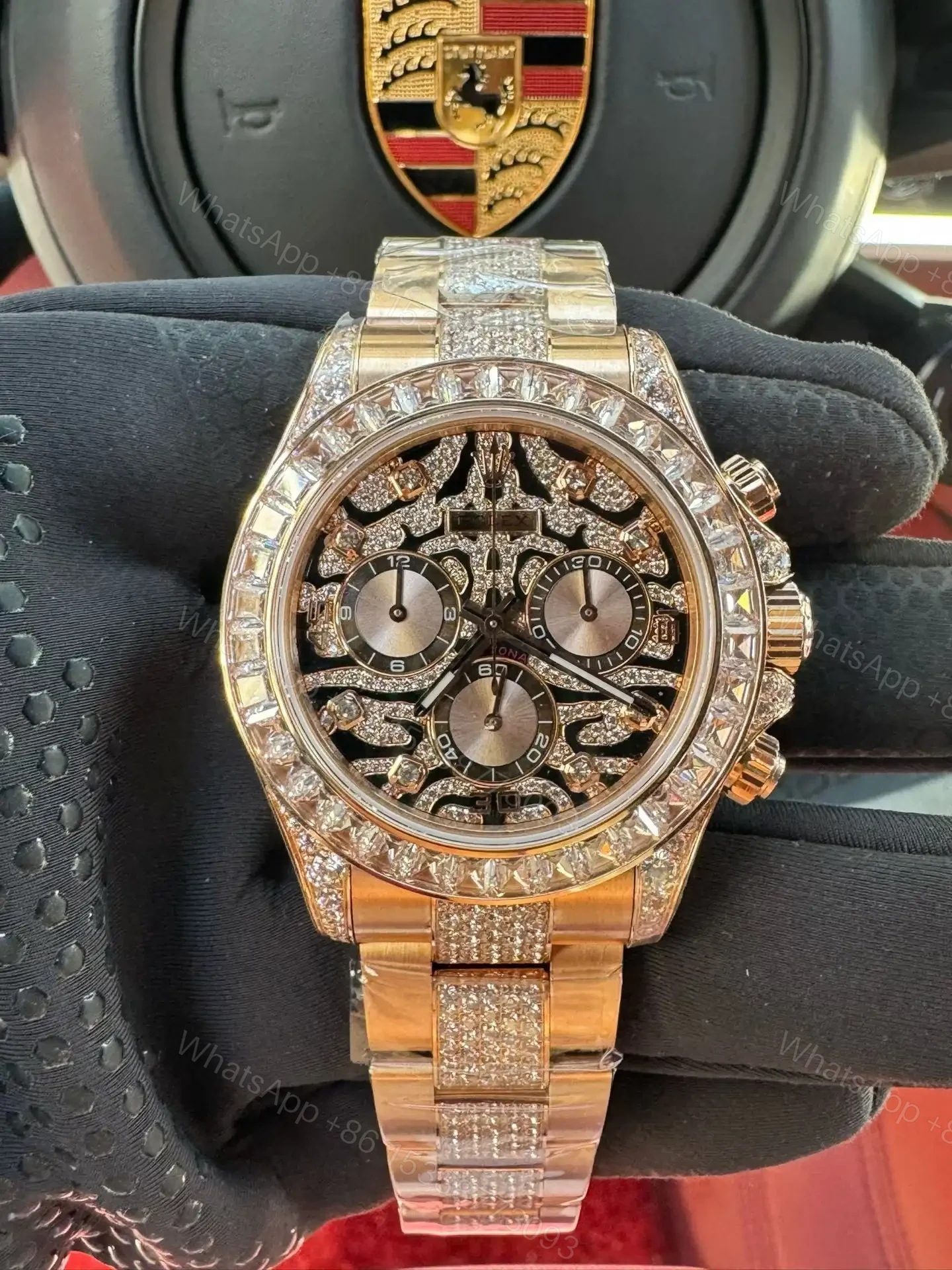 Best Rolex Daytona Rainbow Skeleton replica 40MM Gold Oyster Bracelet Edition RG-DAYTONA-RAINBOW-SKELETON-GOLD-40 — view 1