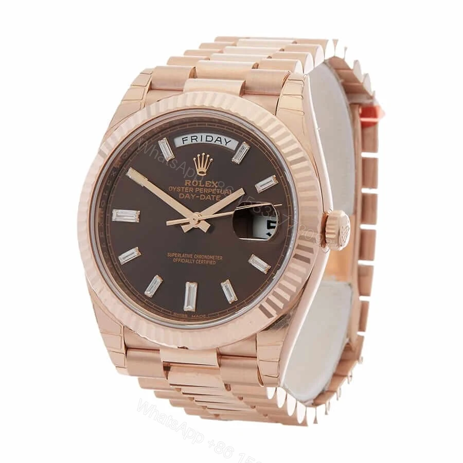 View 2 of Rolex Day-Date 228235 Super Clone : 40mm Everose Gold Chocolate Diamond Dial with Caliber 3255