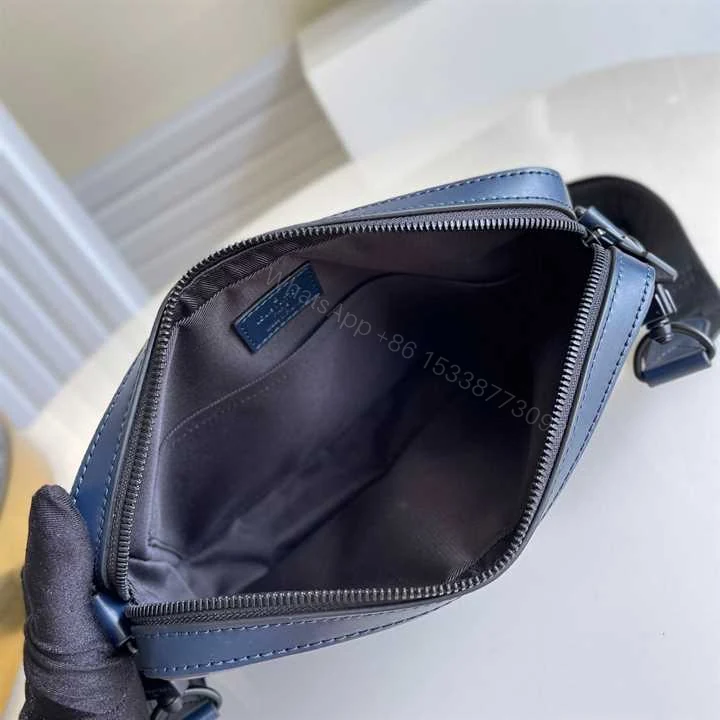 View 3 of M45730 LOUIS VUITTON DUO MESSENGER BAG NAVY BLUE MONOGRAM SHADOW COWHIDE LEATHER