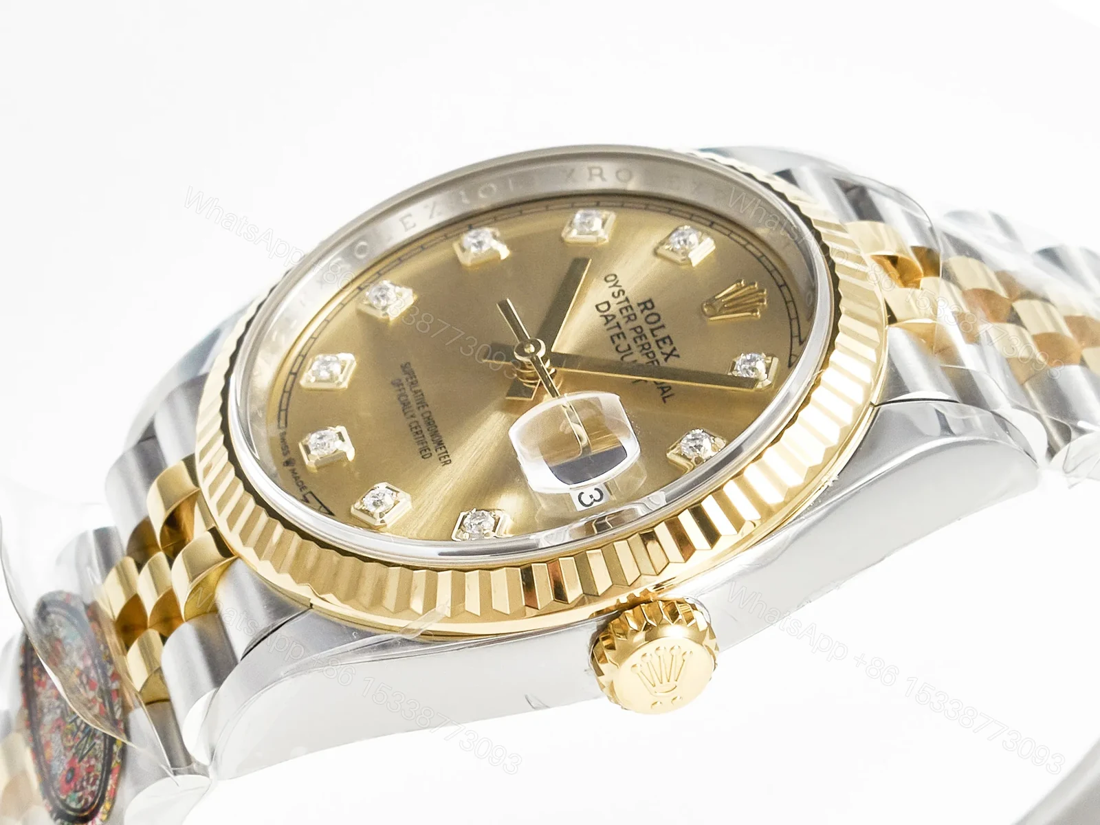 View 2 of Datejust 36mm 126233 Clean 1:1 Best Edition YG Diamonds Dial on SS/YG Jubilee Bracelet Super Clone