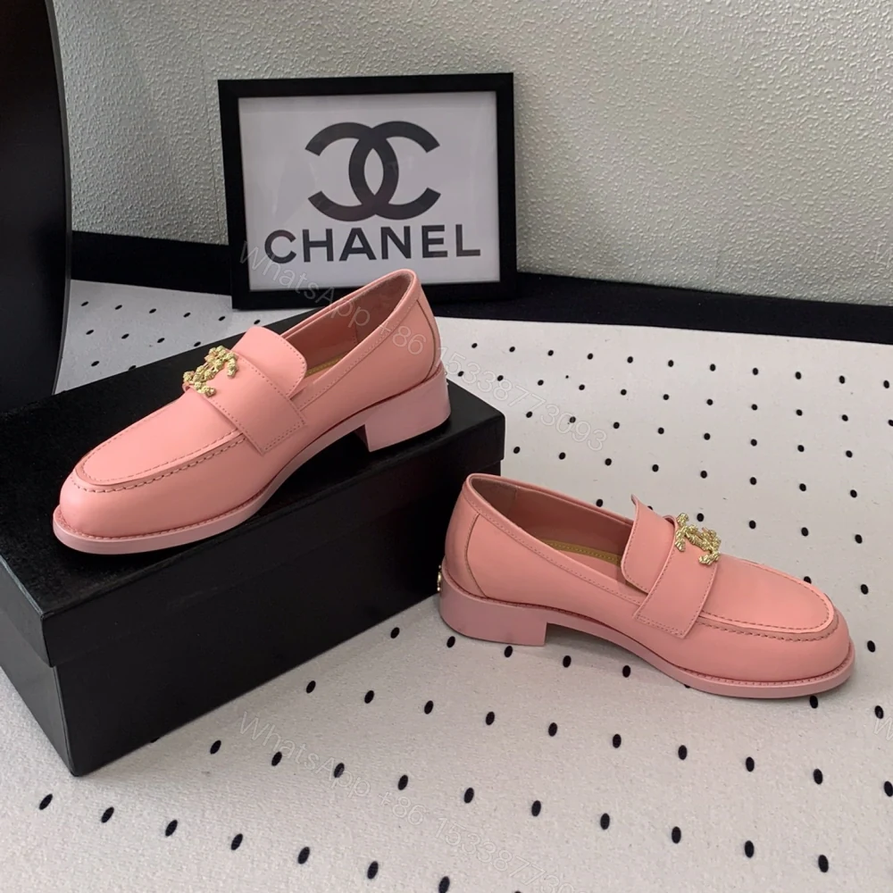View 8 of 高仿Chanel*24S系列G45663C牛皮革樂福鞋粉色3CM免檢版