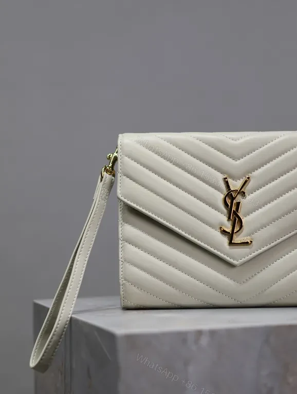 View 8 of Chic Quilted Leather Wallet with YSL Hardware - Luxe Everyday Portfolio