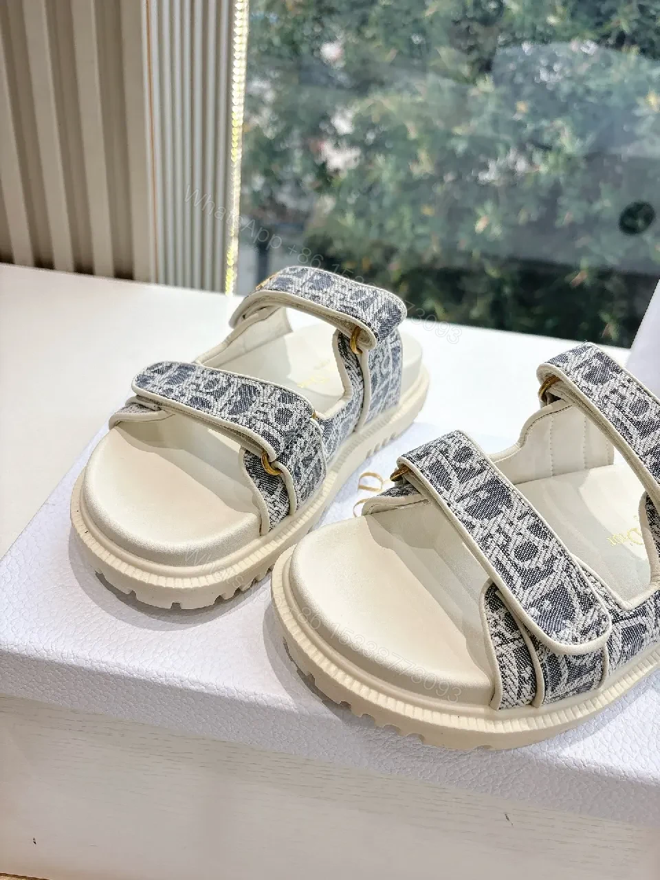 View 6 of Patterned Luxury Sandals with Monogram Texture, Comfort-First Footwear