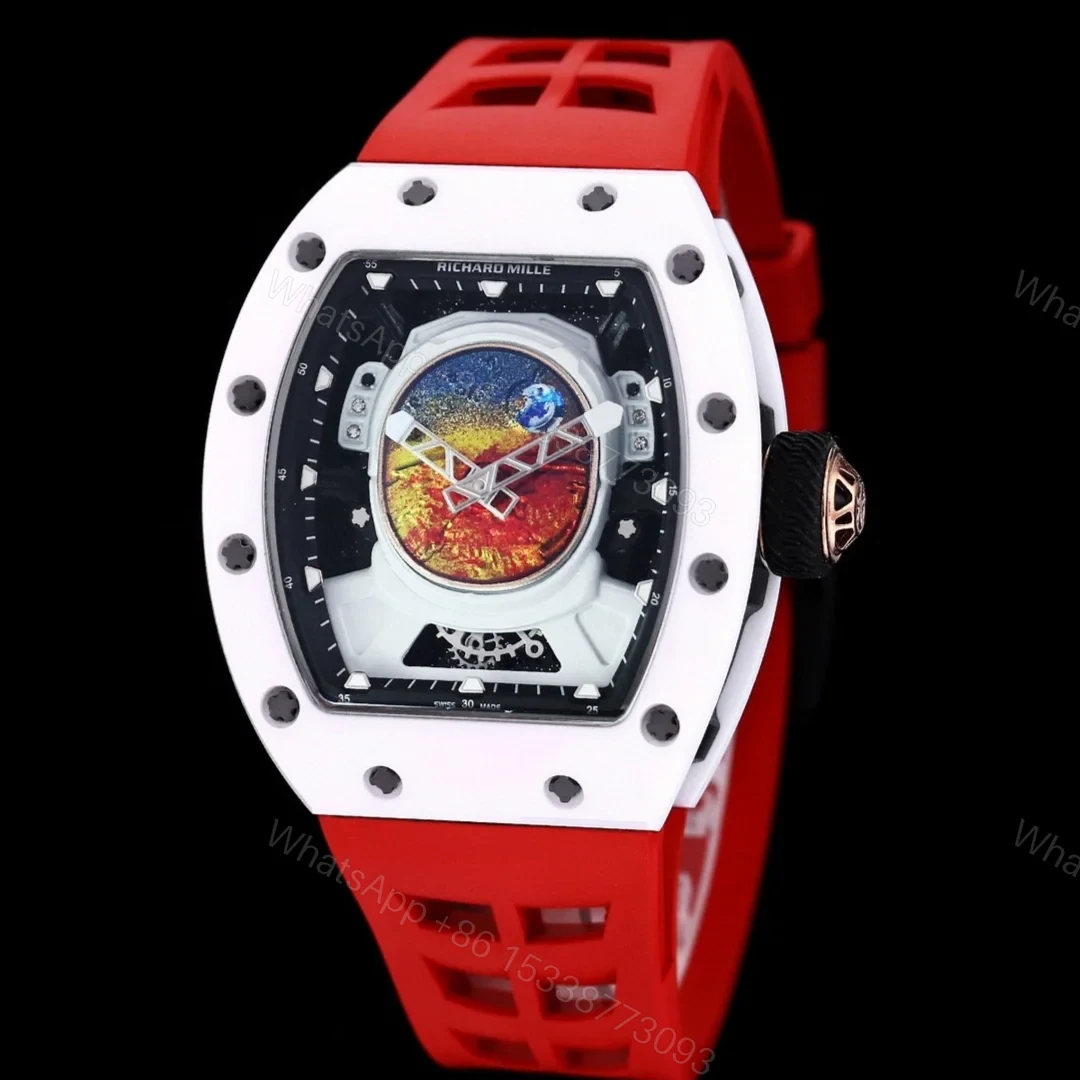 View 2 of Richard Mille RM52-05 Pharrell Williams Mars Mission Watch White Case Red Strap Premium Edition RM-RM52-05-PW-WHT-RED
