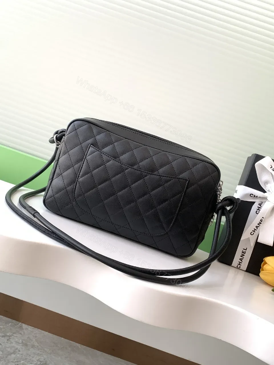 View 5 of Quilted PU Camera Bag: Chic, Silver Clasp, Crossbody