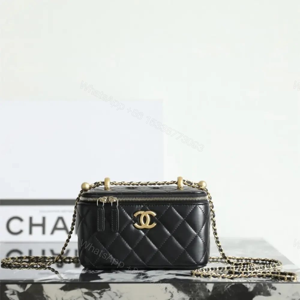 View 3 of 高仿Chanel*24C系列AP3651雙珠鏈條盒子包黑色免檢版
