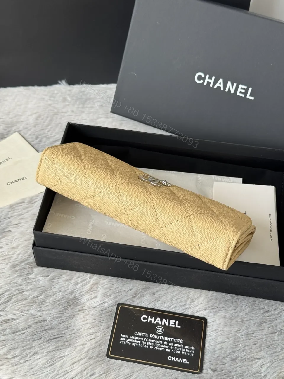 View 4 of Quilted Leather Wallet in Champagne — Chic Luxury, Everyday Utility