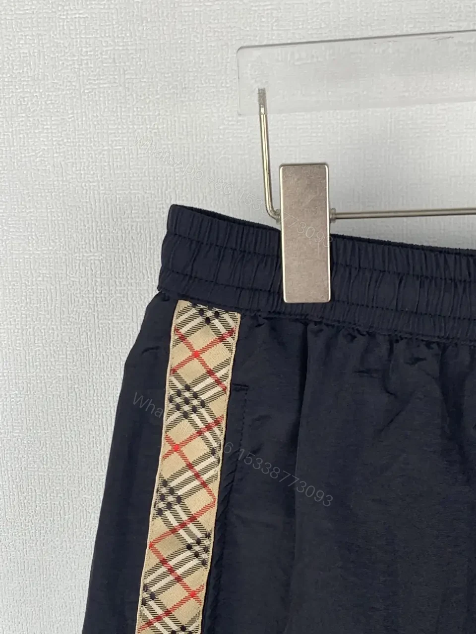 View 11 of Black Nylon Street Burberry plaid stripe Shorts