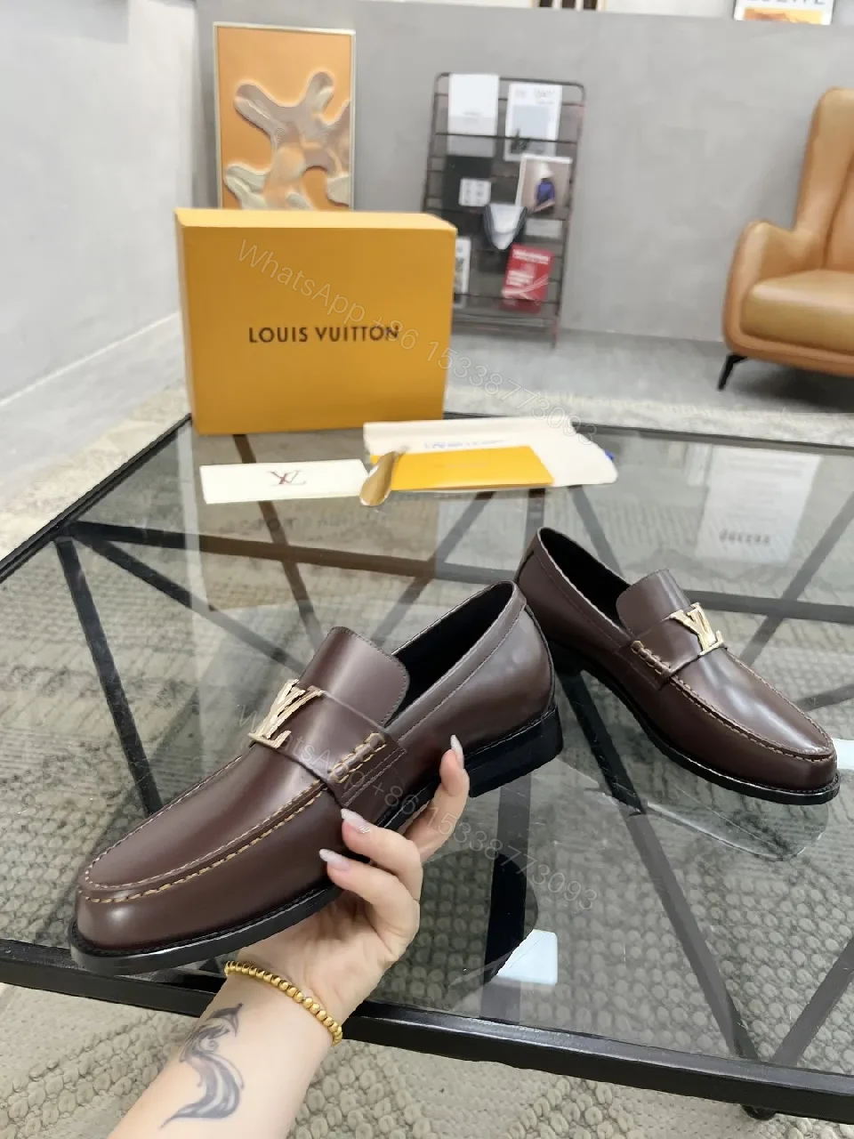 View 9 of Rich Leather Loafers with Signature Hardware, All-Day Comfort