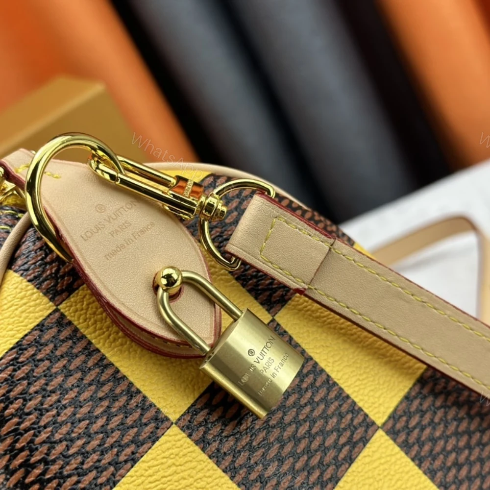 View 6 of Louis Vuitton Speedy 25 Bandoulière Damier Pop Yellow 25Cm N40584
