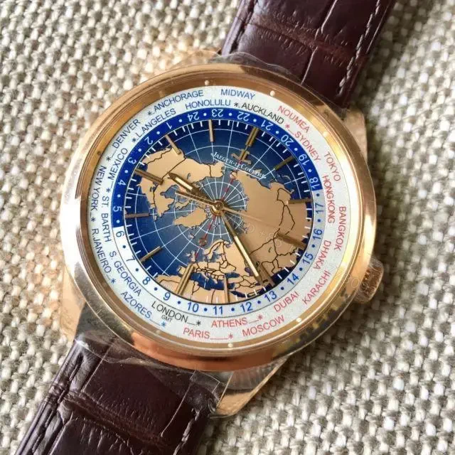 View 3 of Jaeger-LeCoultre – Blue Lacquer Dial, Pink Gold and Leather