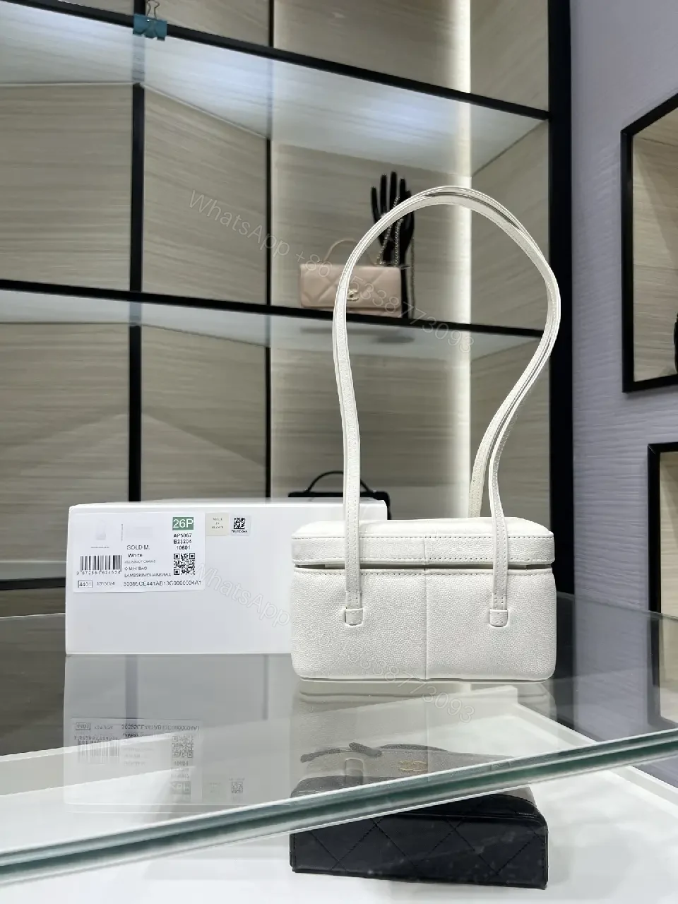 View 10 of Chic Pebbled Leather Compact Handbag - Structured, Versatile, Everyday Elegance