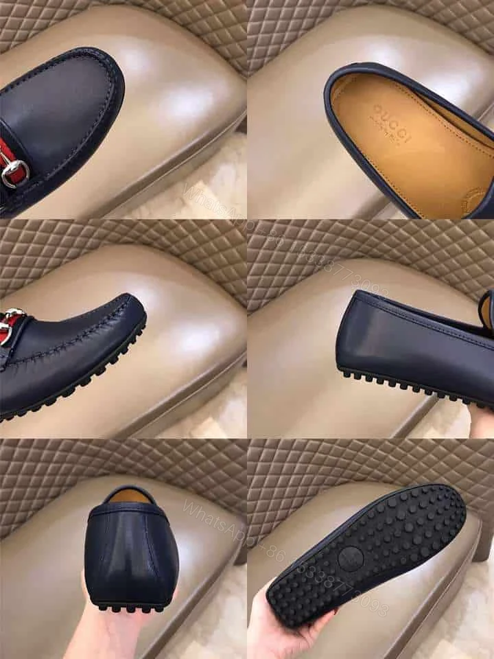 View 6 of GUCCI LEATHER DRIVER WITH WEB NAVY – LDG006