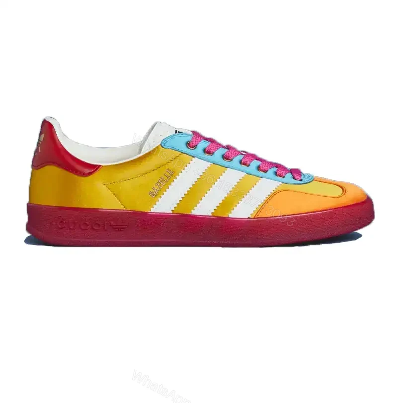 ADIDAS X GUCCI GAZELLE LOW-TOP SNEAKERS IN YELLOW AND RED – GC183 — view 1