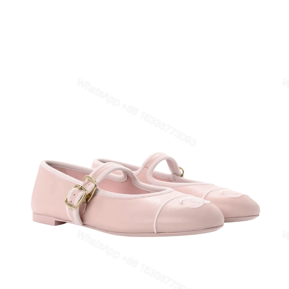 Chanel Mary Jane Ballet Flat Ligh Pink — view 1