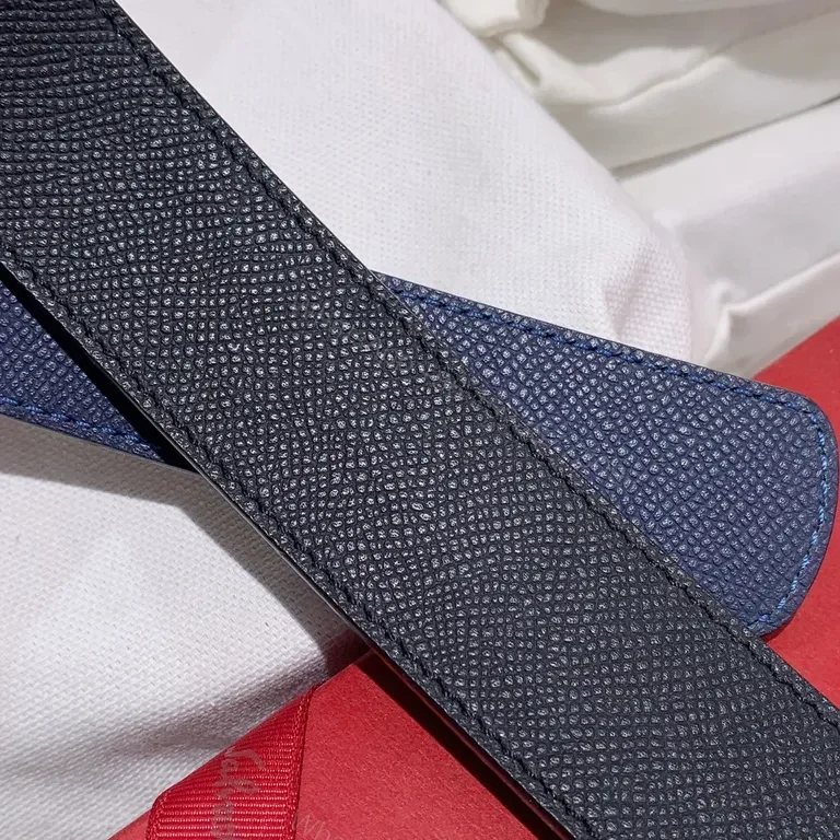 View 7 of Gancini Belt: Black Italian Leather, 38mm, Italian Craftsmanship