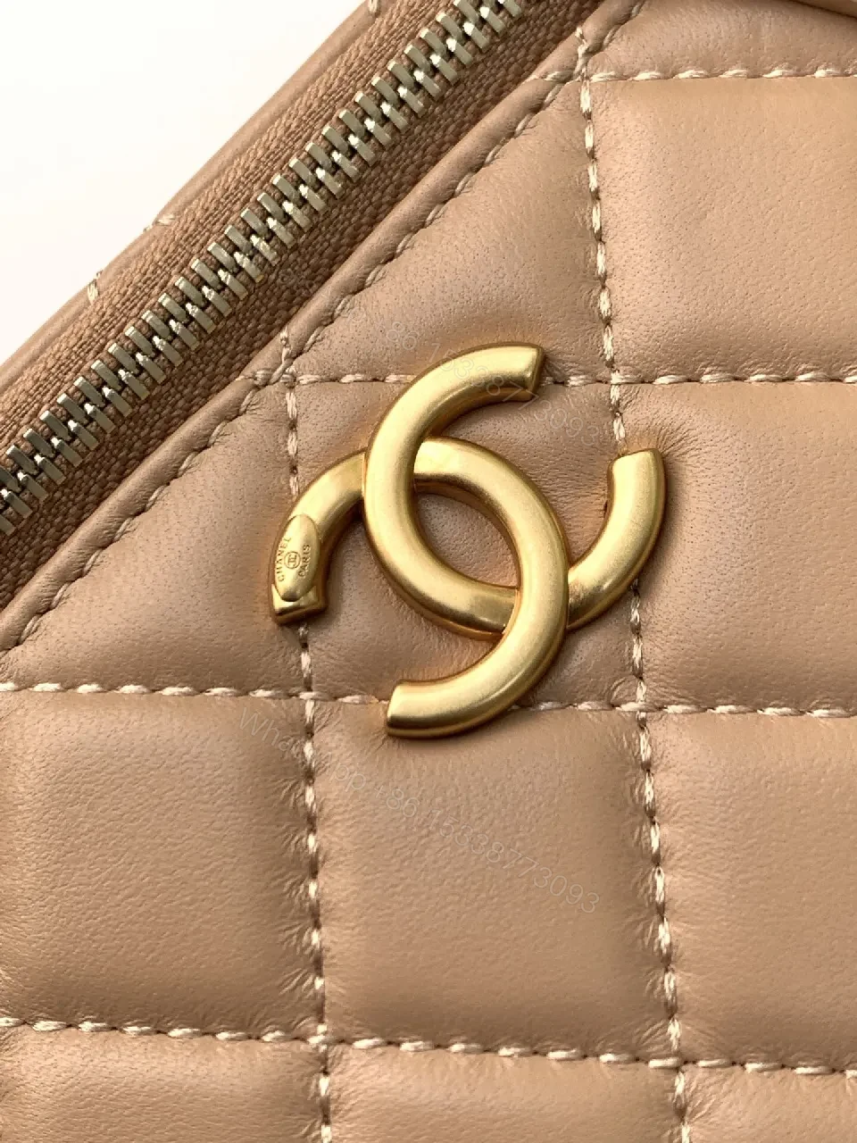 View 5 of Soft Pink Quilted Crossbody with Gold Chain – Everyday Luxury Bag