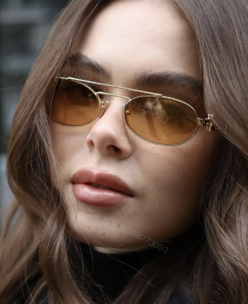 View 7 of Gold-Tone Round Sunglasses with Logo Detailing, Signature Glam, Luxury Everyday