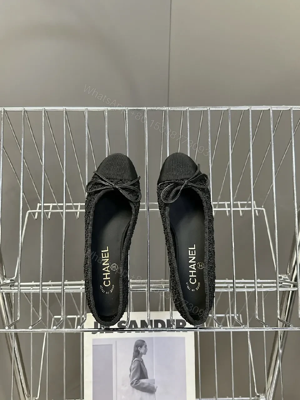View 9 of Black Knit Chanel-Inspired Ballet Flats: Subtle Luxe Comfort