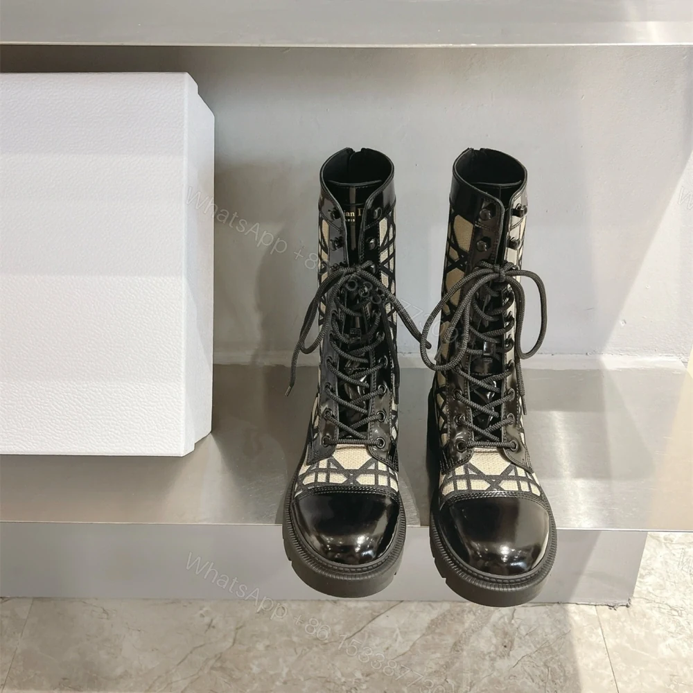 View 2 of 高仿Dior*D-Unit系列KDT135走秀款工裝中筒靴秋冬季卡其免檢版
