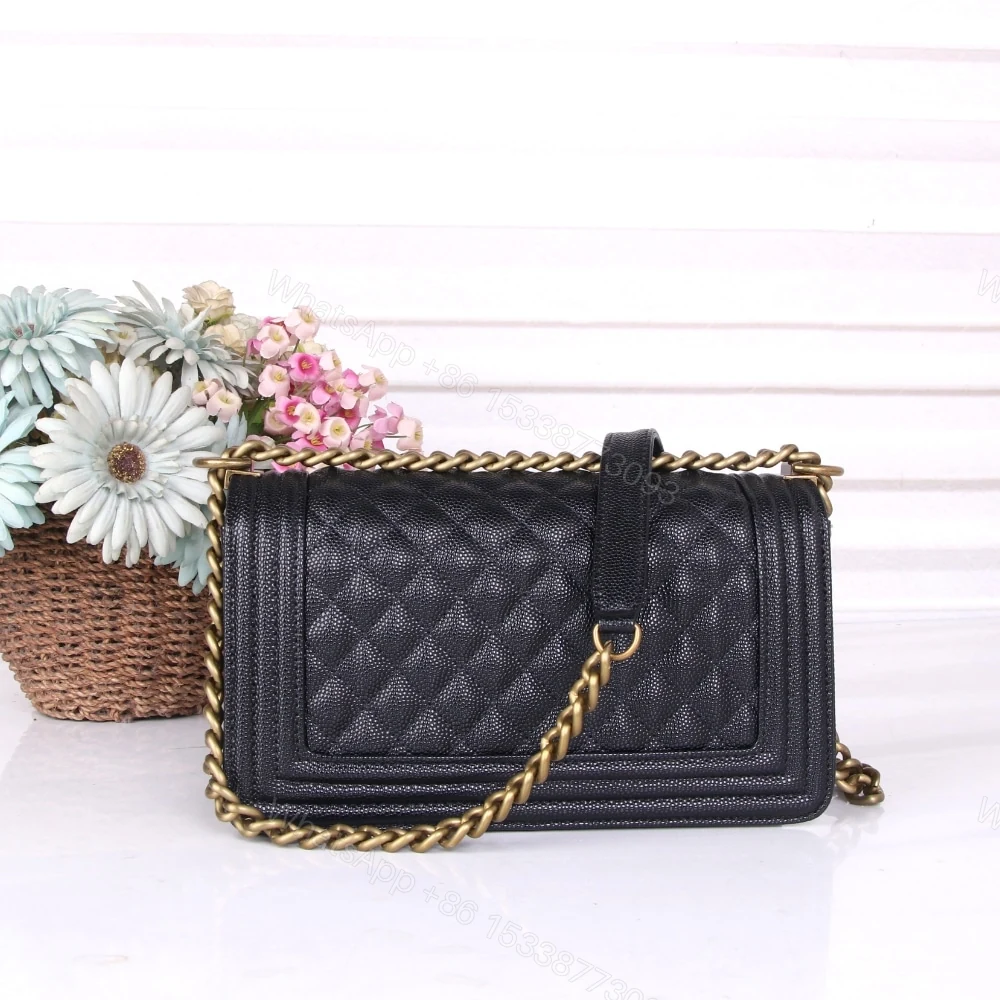 View 5 of Chanel Medium Boy Bag Black Gold Hardware 25Cm