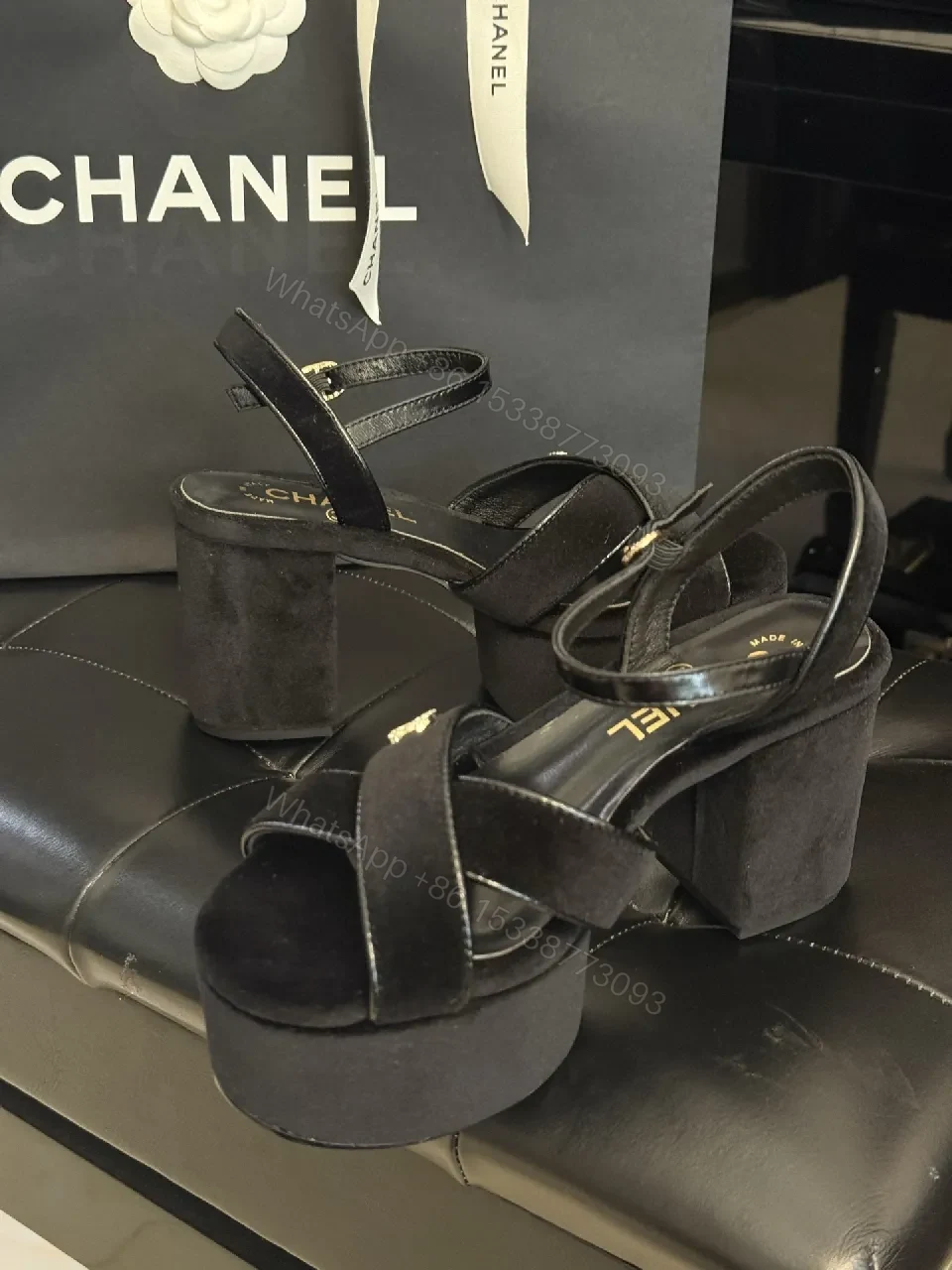 View 5 of Black Suede Platform Sandals – Luxe-Chic Everyday Elevation