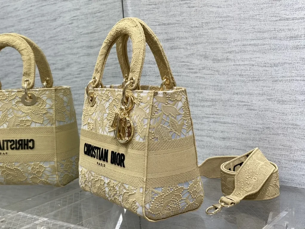 View 4 of Lace-Overlay Tote: Luxe Couture Chic Handbag - Dior Style