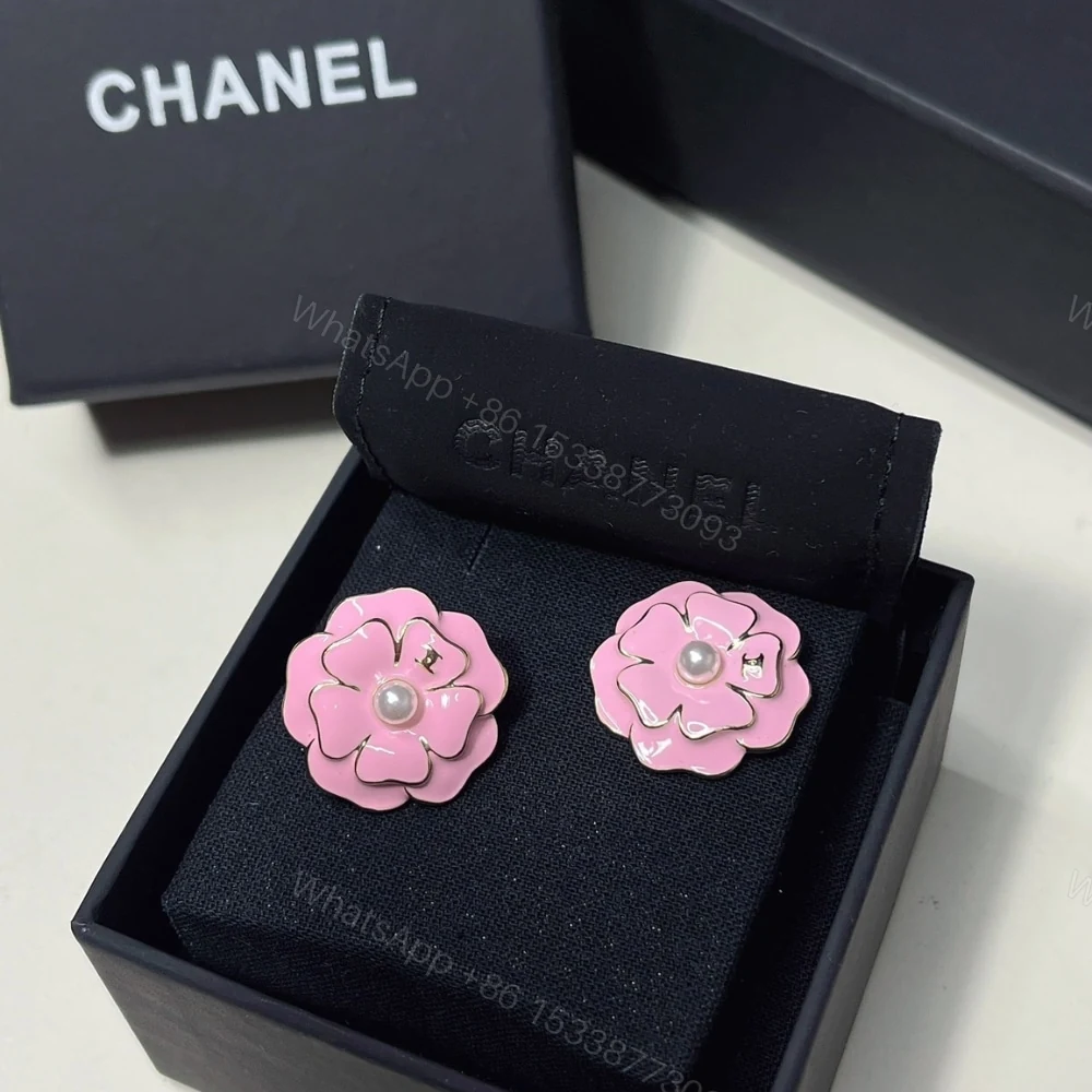 View 6 of CHANEL CAMELLIA EARRINGS PINK ABG218 B21624 U3368
