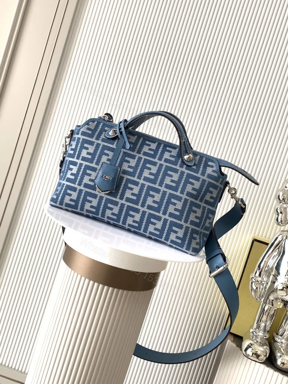 Structured Monogram Denim Crossbody Bag - Elegant, Durable, 1-Size — view 1