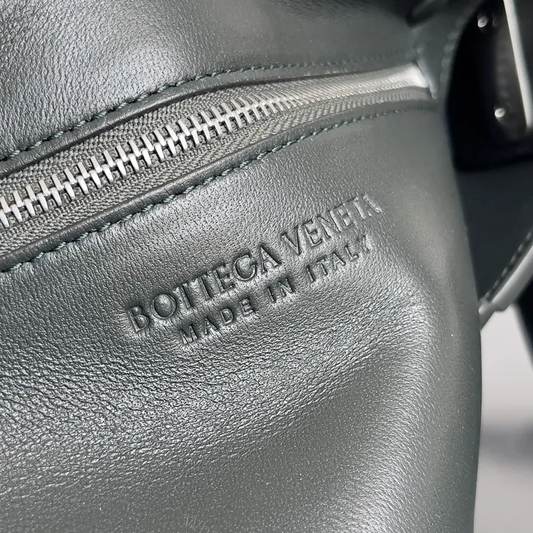 View 2 of Structured Leather Bottega-Style Grid Crossbody Bag