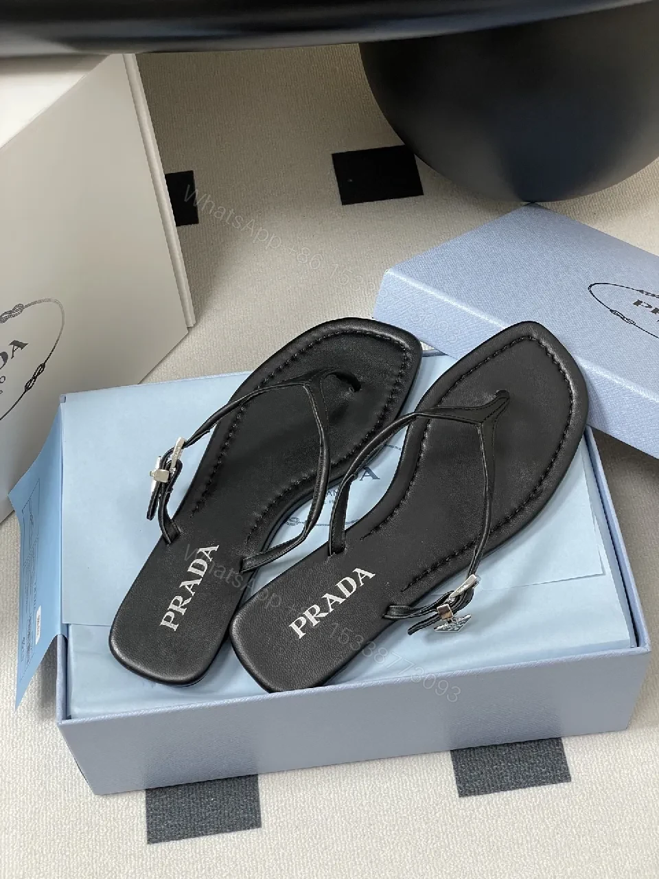 Black Leather Minimalist Mules with Subtle Logo Accent, All-Day Comfort — view 1