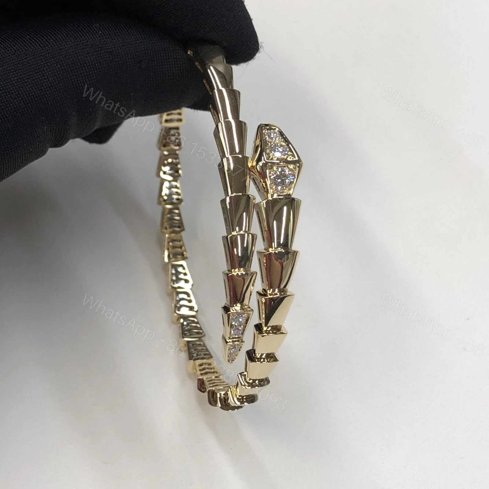 View 2 of Bvlgari Serpenti Bracelet Tip Diamonds Yellow Gold 360707