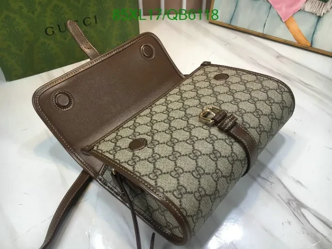 View 10 of Gucci Inspired Supreme Black Messenger Bag QB61187 with Interlocking G