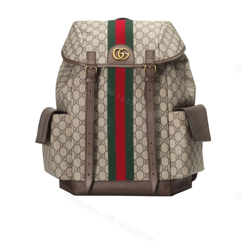 Gucci Ophidia GG Medium Large Backpack Beige And Ebony GG Supreme Canvas 40Cm 598140 HUHAT 8564 — view 1